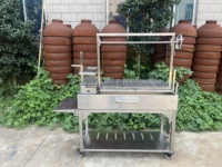 Barbecue portable au charbon de bois Santa Maria argentin avec roues pour la maison et le camping