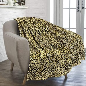 Mantas de lana con estampado de leopardo, cobijas de viaje suaves y esponjosas de felpa ligeras - Product Image 2