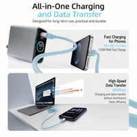 Câble de charge rapide multi-protocoles 120W, câble de données Type C à courant élevé, compatible avec tous les smartphones de toutes marques
