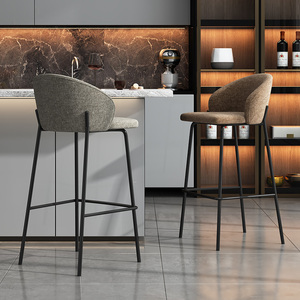 <span class=keywords><strong>Tabouret</strong></span> <span class=keywords><strong>de</strong></span> <span class=keywords><strong>bar</strong></span> minimaliste moderne avec structure en acier carbone et revêtement en tissu, <span class=keywords><strong>tabouret</strong></span> <span class=keywords><strong>de</strong></span> comptoir à dossier haut pour la maison et les bars - Product Image 2