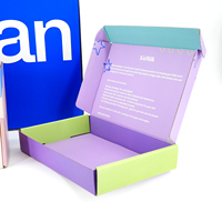 Boîte d'expédition en carton ondulé personnalisée, imprimée en couleur, avec design artistique, pour emballage textile en soie pour enfants, produit e-commerce, boîte cadeau