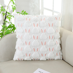 Funda de cojín navideña acolchada con bordado de Papá Noel y árbol, funda de almohada estilo nórdico para decoración de sala de estar, 45x45cm - Product Image 2