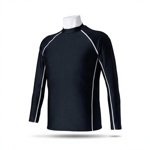 Chemise de compression à manches longues pour homme, en spandex et polyester noir, à séchage rapide, pour l'entraînement et les sports nautiques - Product Image 6