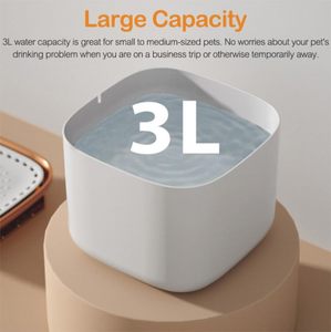 <span class=keywords><strong>Fontaine</strong></span> à eau pour chat 3L 101oz en plastique avec filtration automatique, distributeur d'eau circulante pour animaux de compagnie, filtre pour chiens - Product Image 5