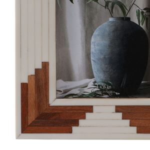 Cornice portafoto in resina con design a cascata in legno 4x6 pollici, cornice decorativa per soggiorno, da esporre su tavolo. - Product Image 5