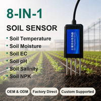 Testeur de sol tout-en-un pour l'irrigation des vergers, sortie RS485 Modbus, surveillance du pH, de l'EC, de la salinité et de la fertilité, OEM ODM disponible