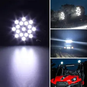 51W Led Werklamp, 5100lm Lichtbalk, Ronde Spot Licht Pods Off Road Driving Lights Mistbumper Daklamp Truck Accessoires