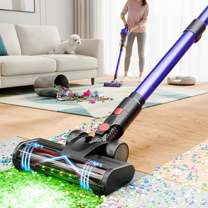 Aspirateur Balai Portable Sans Fil pour Poils d'Animaux Sols Durs, Appareil Ménager avec Moteur sans Balais, Filtre HEPA, Alimentation par Batterie - Product Image 1
