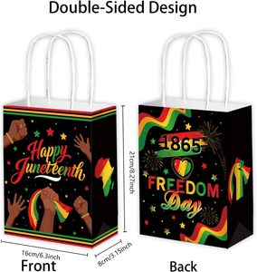 12 Stück Juneteenth-Geschenktüten, Happy Juneteenth Papiertüten für Freedom Day Partydekorationen, Geschenkverpackungen, Feierlichkeiten zum 19. Juni - Product Image 3