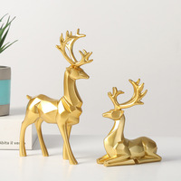 Figurine de cerf en résine nordique, décoration créative pour la maison, centre de table pour salon, sculpture cadeau pour meuble TV