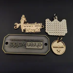 定制品牌标志金属袋板矩形手提包配件锌合金设计师箱包标签