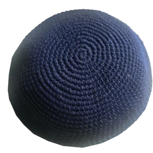 Kippa en coton tricoté à la main, couleur unie, chapeau islamique pour hommes, garçons, enfants, toutes tailles, à porter en toutes saisons - Product Image 1
