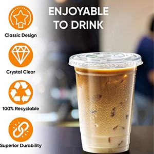 Vaso Desechable Transparente de Plástico PET en Forma de U con Tapa, 12oz 16oz 22oz, 90mm de Diámetro, Impresión UV para Té de Burbujas, Café, Helado - Product Image 4