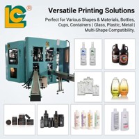 Máquina de Serigrafia Servo de 8 Cores para Garrafas, Potes e Copos com Registro por Visão CCD e Sistema de Tinta UV