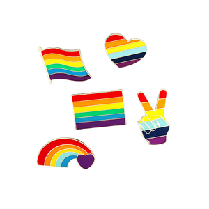 Regalos promocionales, alfileres de esmalte Duro y suave, broches pintados de Metal LGBT Rainbow Pride, corazón creativo para bolsas de ropa, insignias - Product Image 1