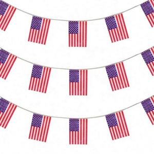High Quality 100% Polyester Custom Fabric String <b>Flag</b> Event Display Bunting Pennant Outdoor Banner - Product Image 2