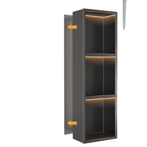 Built In Bathroom Niche Shelf Custom Metal Wall Cabinet Recessed Storage Rack Rectangle Durable 8 11 9in Depth - Product Image 5