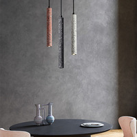 Lustre de plafond LED minimaliste de luxe nordique avec abat-jour en pierre, hauteur réglable, longue suspension, intensité variable, pour villa et escalier