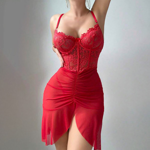 <span class=keywords><strong>Lingerie</strong></span> Sexy Chaude Robe Femme Dentelle Kit Pur Désir Romantique <span class=keywords><strong>Mariage</strong></span> <span class=keywords><strong>Lingerie</strong></span> de Nuit <span class=keywords><strong>Grande</strong></span> - Product Image 4