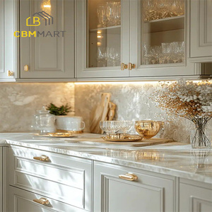 Mobili da <span class=keywords><strong>Cucina</strong></span> in Legno Massello CBMmart con Top in Quarzo, Design con Finestra in Vetro e Ampia <span class=keywords><strong>Cappa</strong></span> Aspirante - Product Image 3