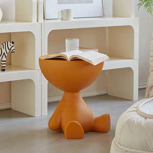 Table basse moderne de luxe en plastique à tête <span class=keywords><strong>plate</strong></span> au design de dessin animé Petite table d'appoint ronde pour la maison ou la salle de sport - Product Image 2