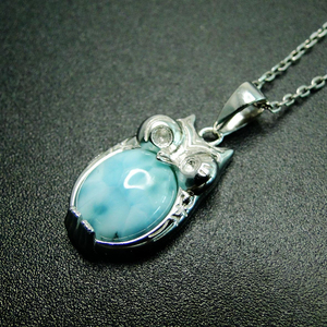Livraison en 7 jours Bijou en argent 925 véritable Larimar Pierre Larimar en bleu clair chinois - Product Image 4