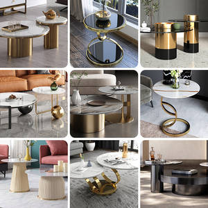 Base de Metal <span class=keywords><strong>para</strong></span> Mesa Auxiliar de Acero Inoxidable de Lujo, Soporte de Piedra de Mármol, Base de Ángulo <span class=keywords><strong>para</strong></span> Mesa de Centro - Product Image 4