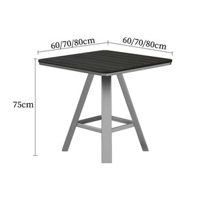 Conjunto de Mesa y Sillas Largas de <span class=keywords><strong>Bambú</strong></span> NF para Cafetería al Aire Libre con Estructura Metálica para Restaurante, <span class=keywords><strong>Terraza</strong></span>, Izakaya, Barbacoa - Product Image 1