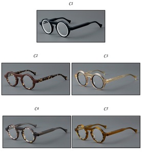 Monturas de <span class=keywords><strong>gafas</strong></span> de marca de diseñador para <span class=keywords><strong>hombre</strong></span>, <span class=keywords><strong>gafas</strong></span> <span class=keywords><strong>graduadas</strong></span> de lectura óptica de acetato bloqueado de Color de círculo pequeño a la <span class=keywords><strong>moda</strong></span> para <span class=keywords><strong>hombre</strong></span> - Product Image 6