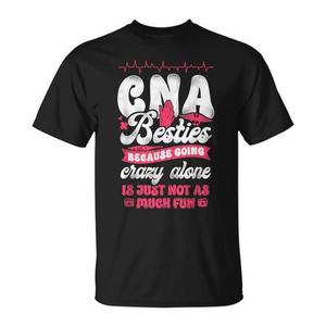 Camiseta Besties Because para Enfermeras CNA, Asistentes de Enfermería Certificados, Mejores Amigas de la Enfermería - Product Image 1