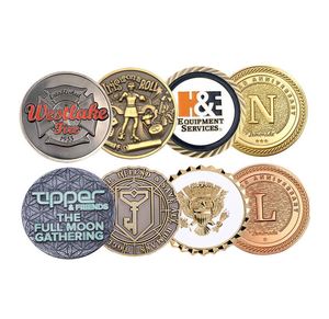 Monedas Conmemorativas de Metal, Medallón de Oro Personalizado con Borde Rojo, con Emblema, Ideal para Regalo Promocional - Product Image 1