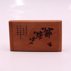 Gỗ đàn hương đỏ lật Gương gấp Bộ lược gương chạm khắc đào gỗ trang điểm gương với lược - Product Image 6