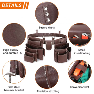 Tùy chỉnh tiện ích nhiệm vụ nặng nề PU da công cụ Tạp dề vành đai công cụ thắt lưng với công cụ có thể tháo rời túi cho thợ điện thợ mộc - Product Image 3