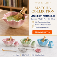 Support rétro en porcelaine pour fouet à matcha (Chasen) pour cérémonie du thé