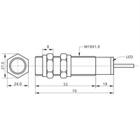 Capteur de Proximité Inductif LED DC 3 Fils 5,0 mm NPN/PNP NO/NC, Conception Cylindrique, Bon Prix, ICW18KB05P1, Étanchéité Standard