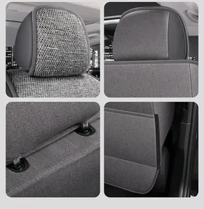 Housses de siège auto universelles pour 90% des berlines et SUV, élégantes, durables, en lin, coussin d'été pour la plupart des voitures 5 places - Product Image 5