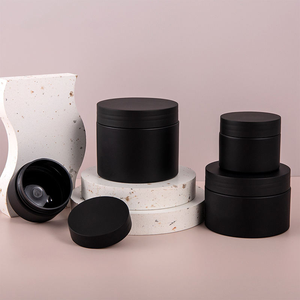 Pot en plastique rond pour crème pour les yeux et le visage, contenants de stockage, emballage noir pour crème corporelle, pot en plastique - Product Image 1