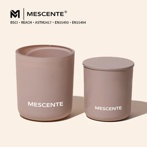 Frasco <span class=keywords><strong>de</strong></span> Vidrio Vacío Color Beige Mate <span class=keywords><strong>de</strong></span> Lujo Mescente - Recipiente Perfecto para Hacer Velas y Regalos - Product Image 1
