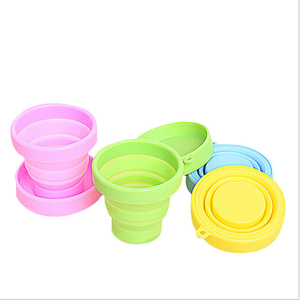Hot Sale Round Folding Travel Coffee <strong>Cup</strong> Non Spill Toddler Portable <strong>Collapsible</strong> Silicone Baby Tea <strong>Cup</strong> With Lids - Product Image 5