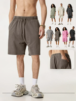 Shorts streetwear épais 330g pour fabricants, en coton vierge, coupe ample, effet vintage, lavage à la cire, personnalisables pour marques