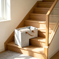 Panier de rangement pliable multifonction en feutre Huafeng léger et grand format pour marches d'escalier en bois ou moquettées