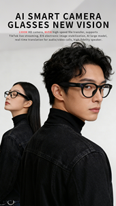 Latest CY02 AI Smart Glasses 13MP Dual <b>Camera</b> 1080P Video <b>Real</b>-time Translation Noise Cancelling Music & Calls App Control - Product Image 2