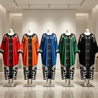 Robe longue d'été abstraite à motifs géométriques, style kaftan, pour femmes africaines, décontractée, modeste, pour les vacances à la plage, grande taille