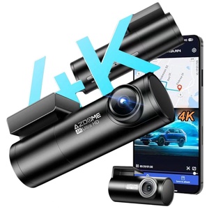 Camera hành trình AZDOME M300S tích hợp thẻ nhớ 64GB, <span class=keywords><strong>GPS</strong></span> và điều khiển bằng giọng nói, camera trước và sau 4K, hộp đen xe hơi màu đen - Product Image 1