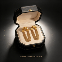 Boucles d'oreilles à pampilles RH pour femme, design de niche, plaqué or 18 carats PVD, acier inoxydable inaltérable, bijoux de mode personnalisables, vente chaude