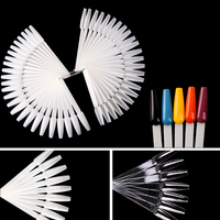 Fournitures pour ongles Carte d'affichage de couleur pour ongles avec anneau 50 pièces en forme d'éventail