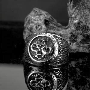 Men's Stainless Steel <b>Ring</b> Letter Pattern Geometric Design Gift Jewelry - Product Image 4