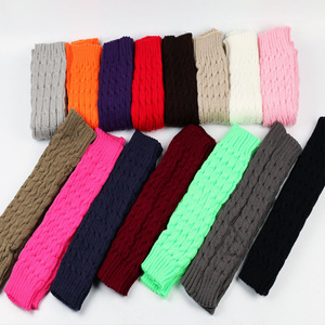 KTS- 818-2 chaussettes d'hiver sans <span class=keywords><strong>pied</strong></span> en laine tricotée pour femmes, chauffe-jambes épais 8 mots, chaussettes molletonnées - Product Image 1