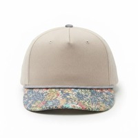 Gorra de Béisbol Personalizada con Estampado de Vacas Rosas con Puntos y Rayas, de Dos Tonos, con Cierre a Presión, 100% Algodón, de 5 Paneles, para Mujer