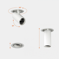 Luminaria Empotrable de Aluminio AC 220V, 95mm de Diámetro, Telescópica e Inclinable, Foco de Techo Comercial COB